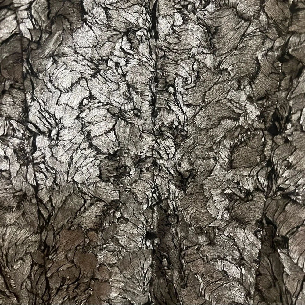 H&M Black & Silver Shimmer Faux Fur Textured Open-Front Jacket Size 12 NWOT - Picture 5 of 5